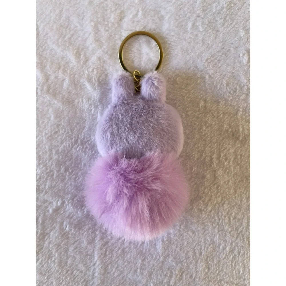 Cutesters Plush Bunny Keychains Set of 3 Pink Purple Mint Kawaii Bag Charms
